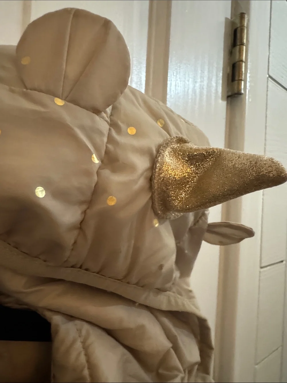GAP Kids Light Taupe Puffer Jacket with Gold Dot Accents